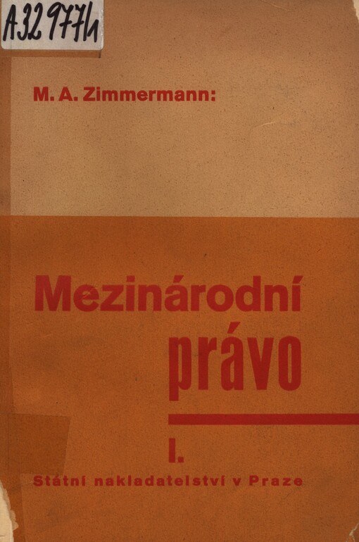 Mezinárodní právo. Díl I