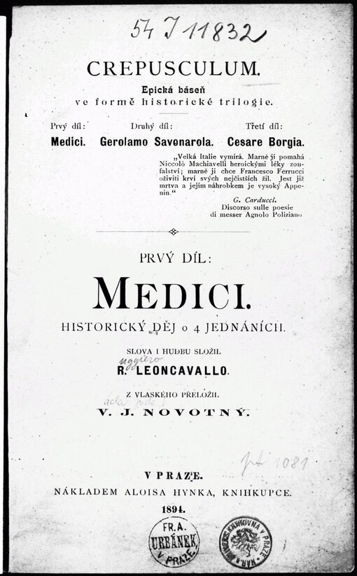 Crepusculum: Epická báseň ve formě historické trilogie