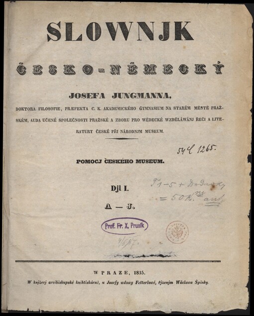 Slownjk česko-německý Josefa Jungmanna