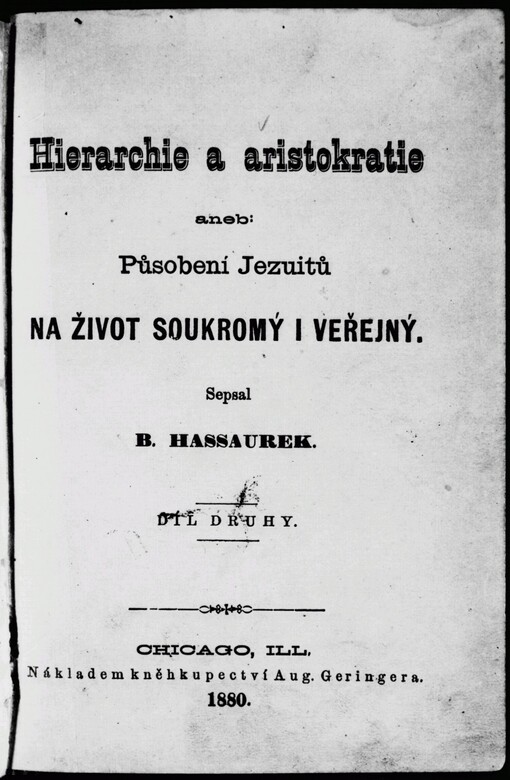 Hierarchie a aristokracie, aneb, Působení Jezuitů na život soukromý i veřejný.