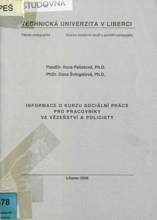 Informace o kurzu sociální práce pro pracovníky ve vězeňství a policisty