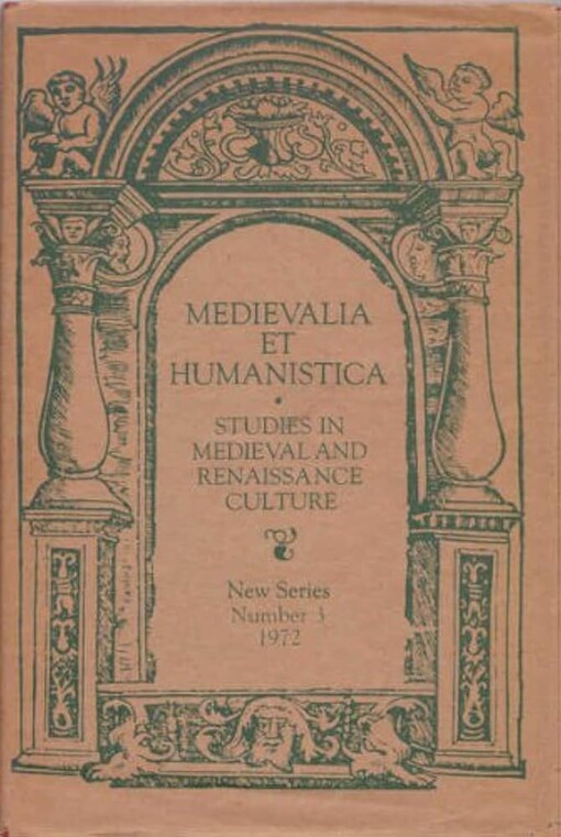 Medievalia et Humanistica :studies in medieval & renaissance culture.new series, number 3,Social dimensions in medieval and renaissance studie
