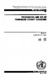 Recommandations diététiques basées sur l'approche alimentaire :élaboration et utilisation : rapport d'une consultation conjointe FAO/OMS