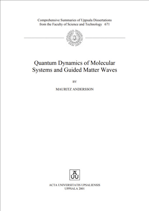 Quantum dynamics of molecular systems and guided matter waves