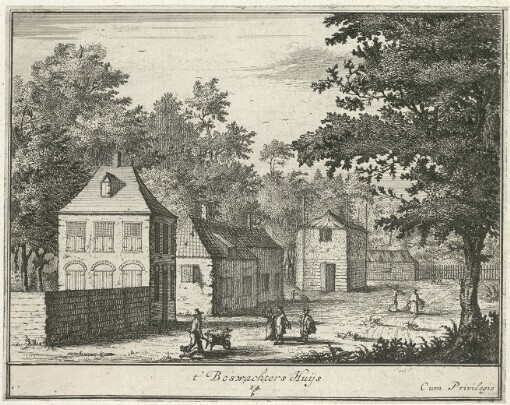 [Vues et Perspectives de Honslardyck Chateau & Maison de Plaisance du Roy de la Grande Bretagne: Le tout dessiné et gravé par les plus habiles Maistres]. 14. t' Boswachters Huys
