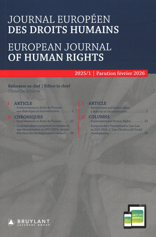 Journal européen des droits de l'homme = European journal of human rights