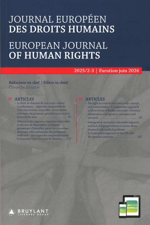 Journal européen des droits de l'homme = European journal of human rights