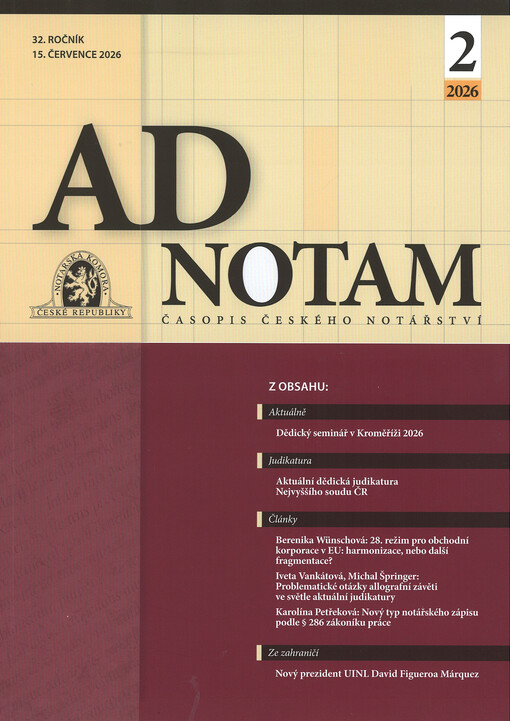 Ad Notam : notářský časopis