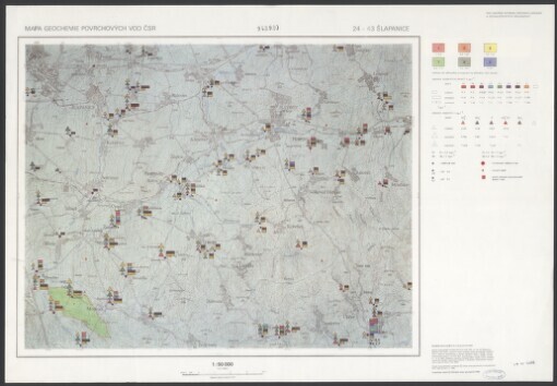 Mapa geochemie povrchových vod ČSR. 24-43. Šlapanice