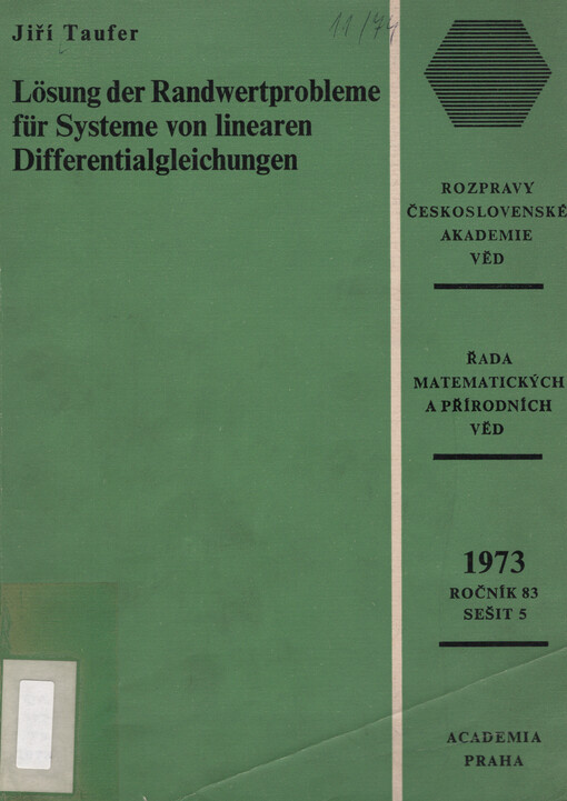 Lösung der Randwertprobleme für Systeme von linearen Differentialgleichungen