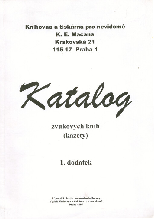 Katalog zvukových knih (kazety)