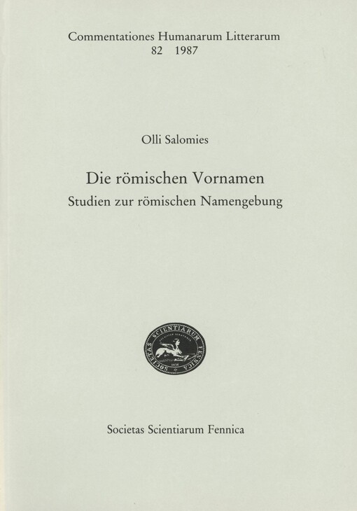 Die römischen Vornamen :