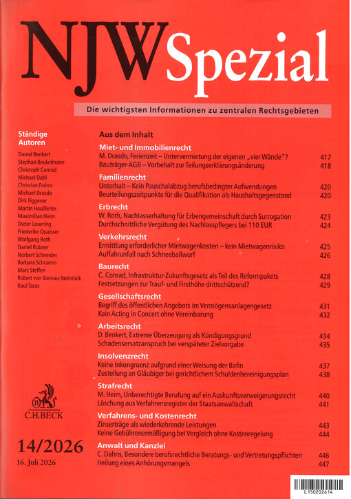NJW Spezial