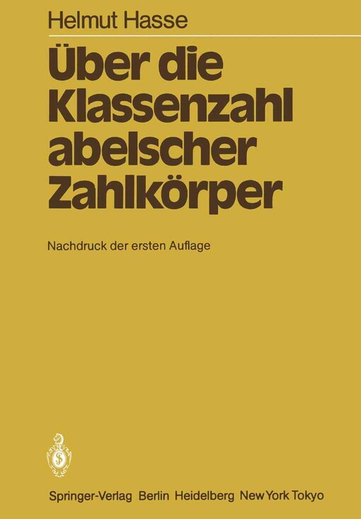 Über die Klassenzahl abelscher Zahlkörper /