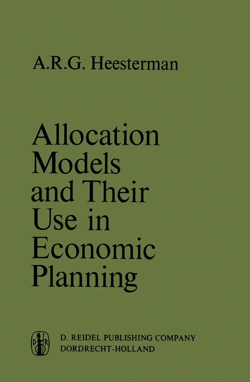 Allocation models and their use in economic planning