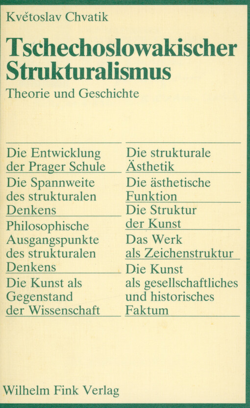 Tschechoslowakischer Strukturalismus : Theorie und Geschichte