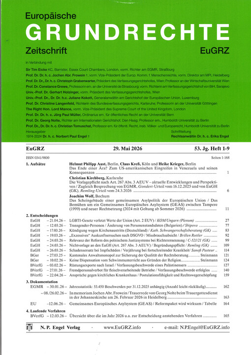 Europäische Grundrechte Zeitschrift