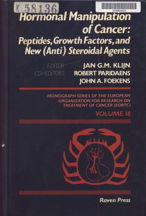 Hormonal manipulation of cancer : international symposium held in Rotterdam, 4-6 June 1986