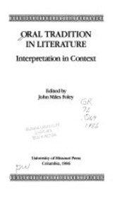 Oral tradition in literature :interpretation in context