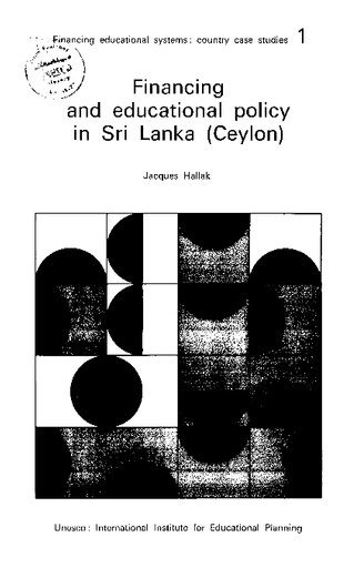 Financing and educational policy in Sri Lanka (Ceylon)