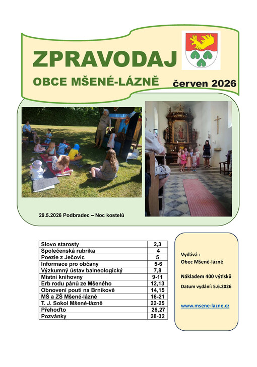 Zpravodaj obce Mšené-lázně