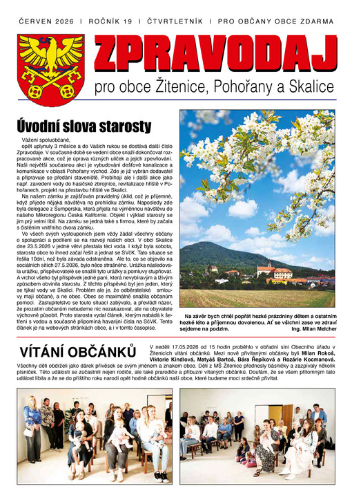 Zpravodaj pro obce Žitenice, Pohořany a Skalice