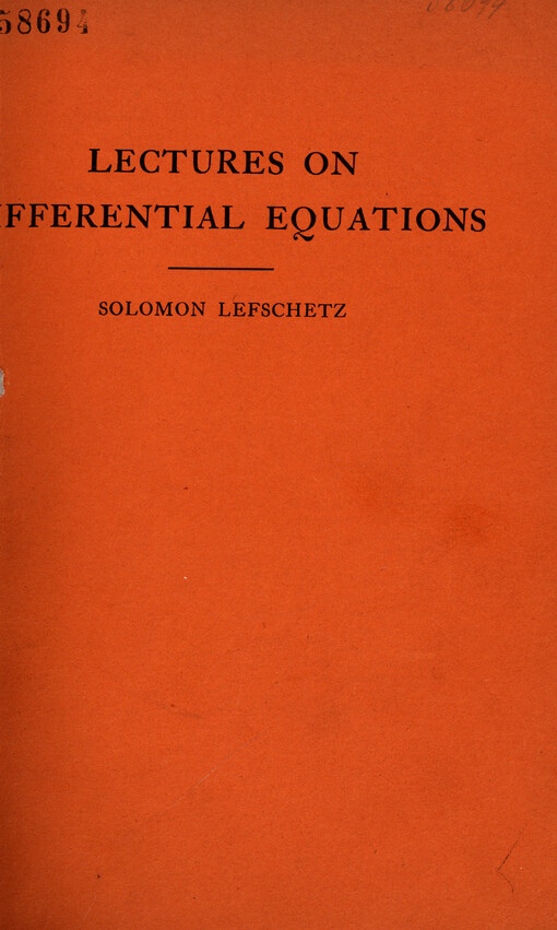 Lectures on differential equations