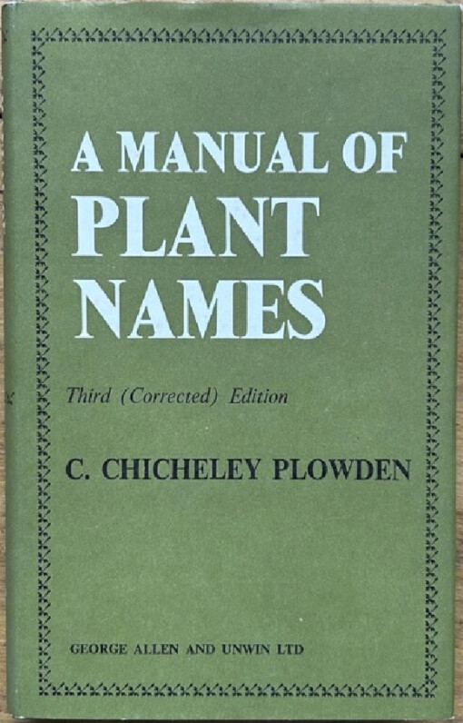 A manual of plant names