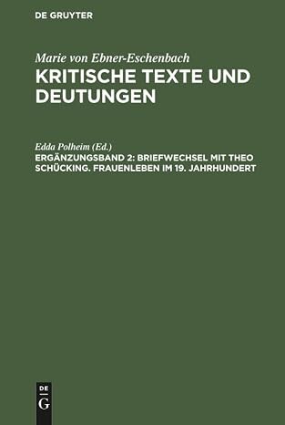 Briefwechsel mit Theo Schücking :Frauenleben im 19 Jahrhundert