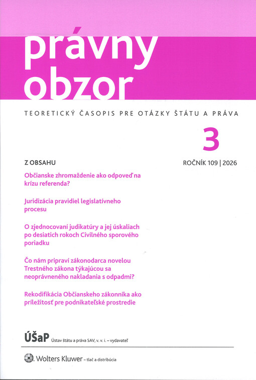 Právny obzor : teoretický časopis pre otázky štátu a práva