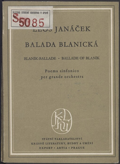 Balada blanická: symfonická báseň pro velký orchestr : (1920)