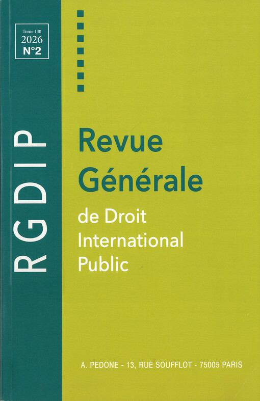 Revue Generale de Droit International Public