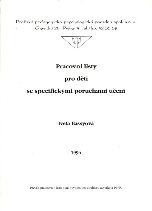 Pracovní listy pro děti se specifickými poruchami učení