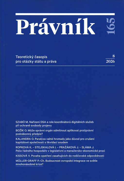 Právník : teoretický časopis pro otázky státu a práva