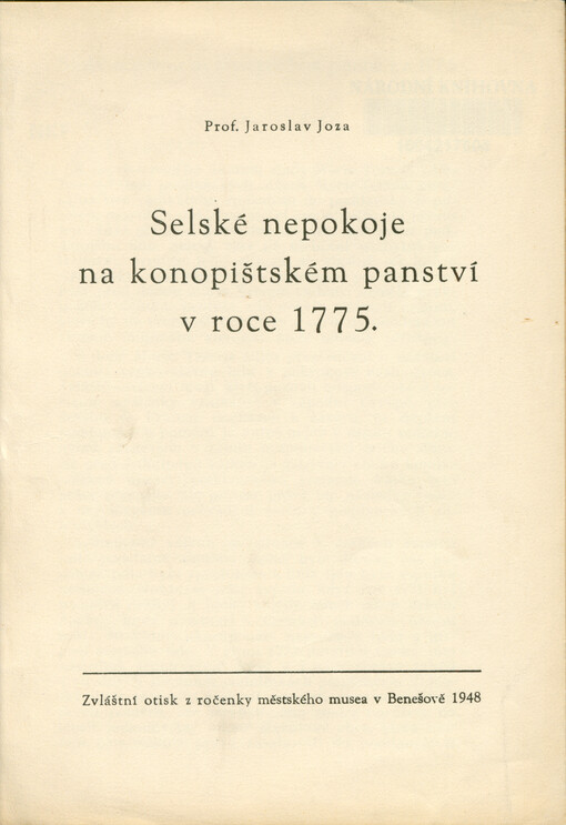 Selské nepokoje na konopištském panství v roce 1775