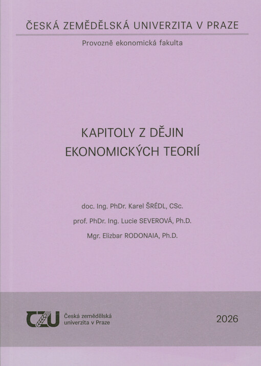 Kapitoly z dějin ekonomických teorií