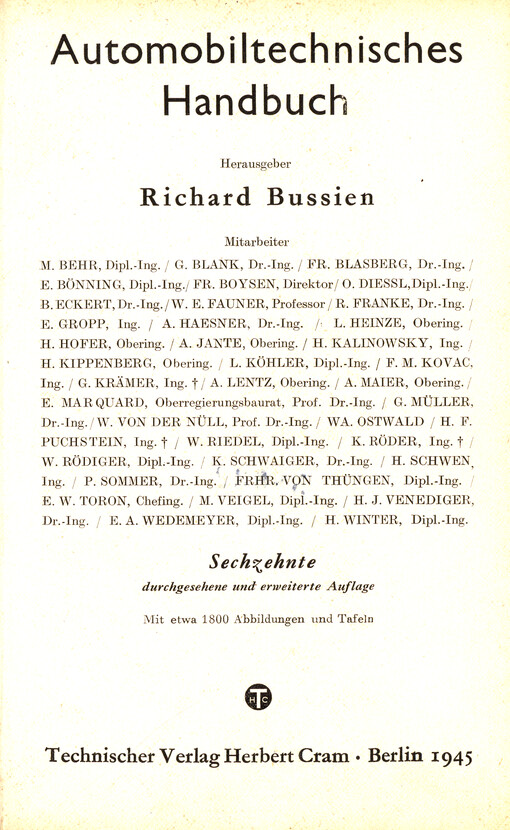 Automobiltechnisches Handbuch