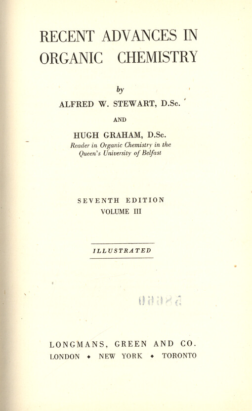 Recent advances in organic chemistry. Vol. 3