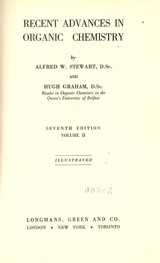 Recent advances in organic chemistry. Vol. 2