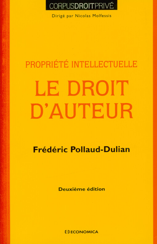 Le droit d'auteur : propriété intellectuelle