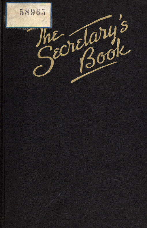 The secretary's book : a complete reference manual