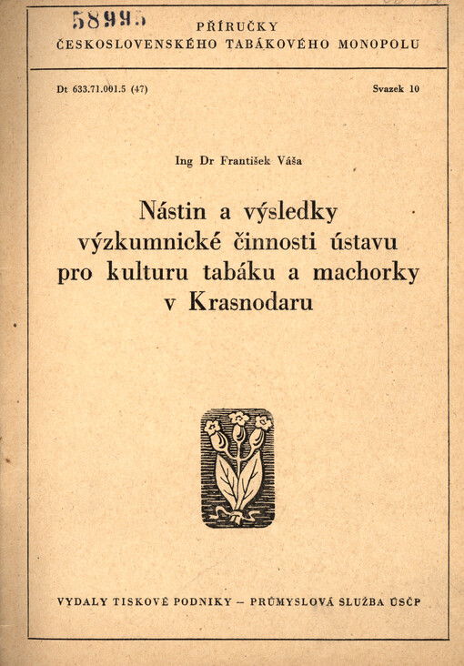 Nástin a výsledky výzkumnické činnosti ústavu pro kulturu tabáku a machorky v Krasnodaru