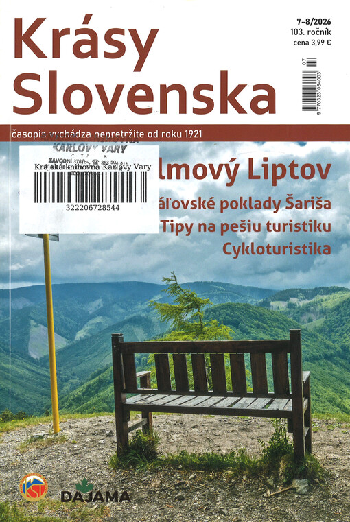 Krásy Slovenska : obrázkový časopis venovaný propagácii prírodných krás a zaujímavosti Slovenska, cestovného ruchu, turistike, horolezectvu, jaskyniarstvu, ochrane prirody a národopisu