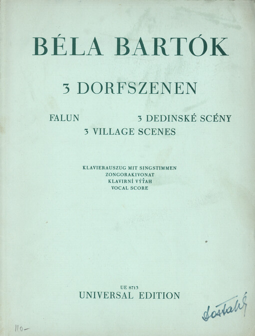 3 Dorfszenen : für 4 (oder 8) Frauenstimmen und Kammerorchester = Falun : négy (vagy nyolc) nöi hangra és kamarazenerra = 3 dedinské scény pre štyri hlasy (alebo osem) ženské hlasy a komorný orchester = 3 village scenes for 4 (or 8) female voices and chamberorchestra