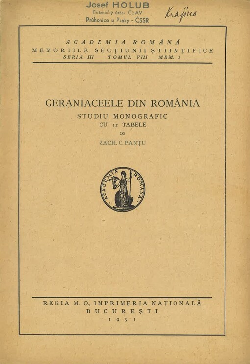 Geraniaceele din România : studiu monografic