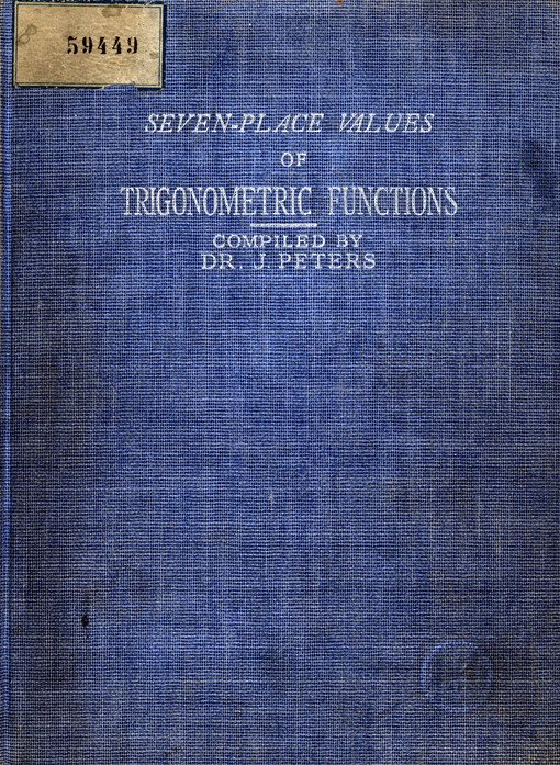 Seven-place values of trigonometric functions for every thousandth of a degree