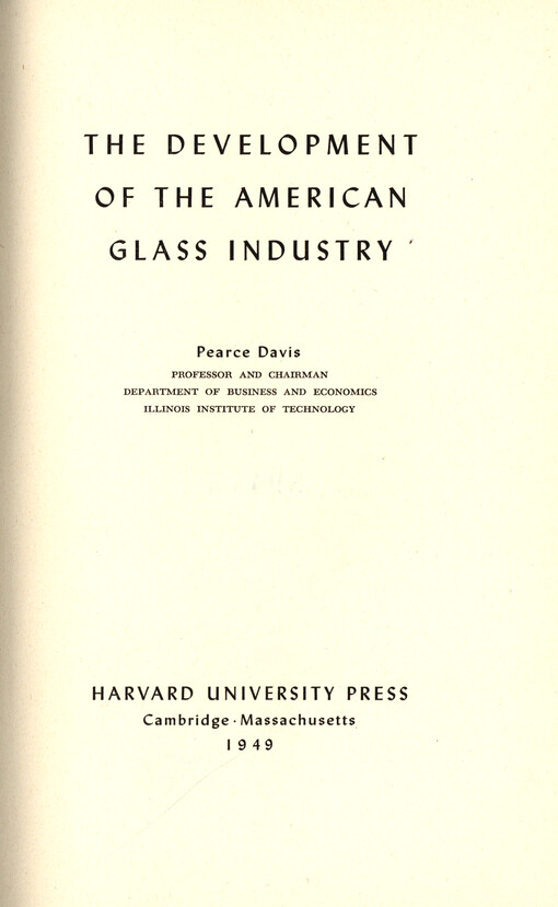 The development of the American glass industry