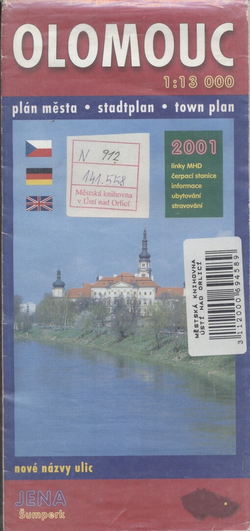 Olomouc [kartografický dokument] : plán města 1:13 000 : linky MHD, čerpací stanice, informace, ubytování, stravováni : nové názvy ulic