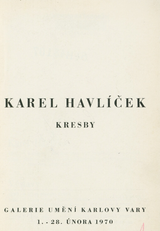 Karel Havlíček : kresby : Karlovy Vary 1.-28. února 1970