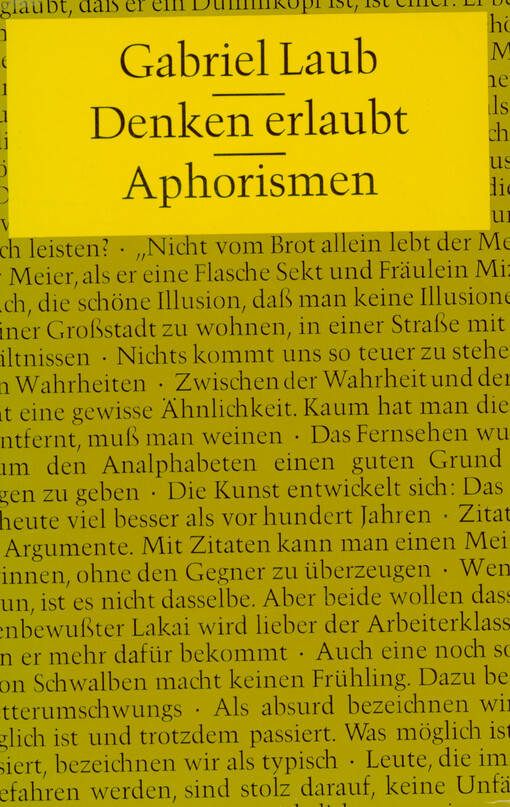 Denken erlaubt : Aphorismen